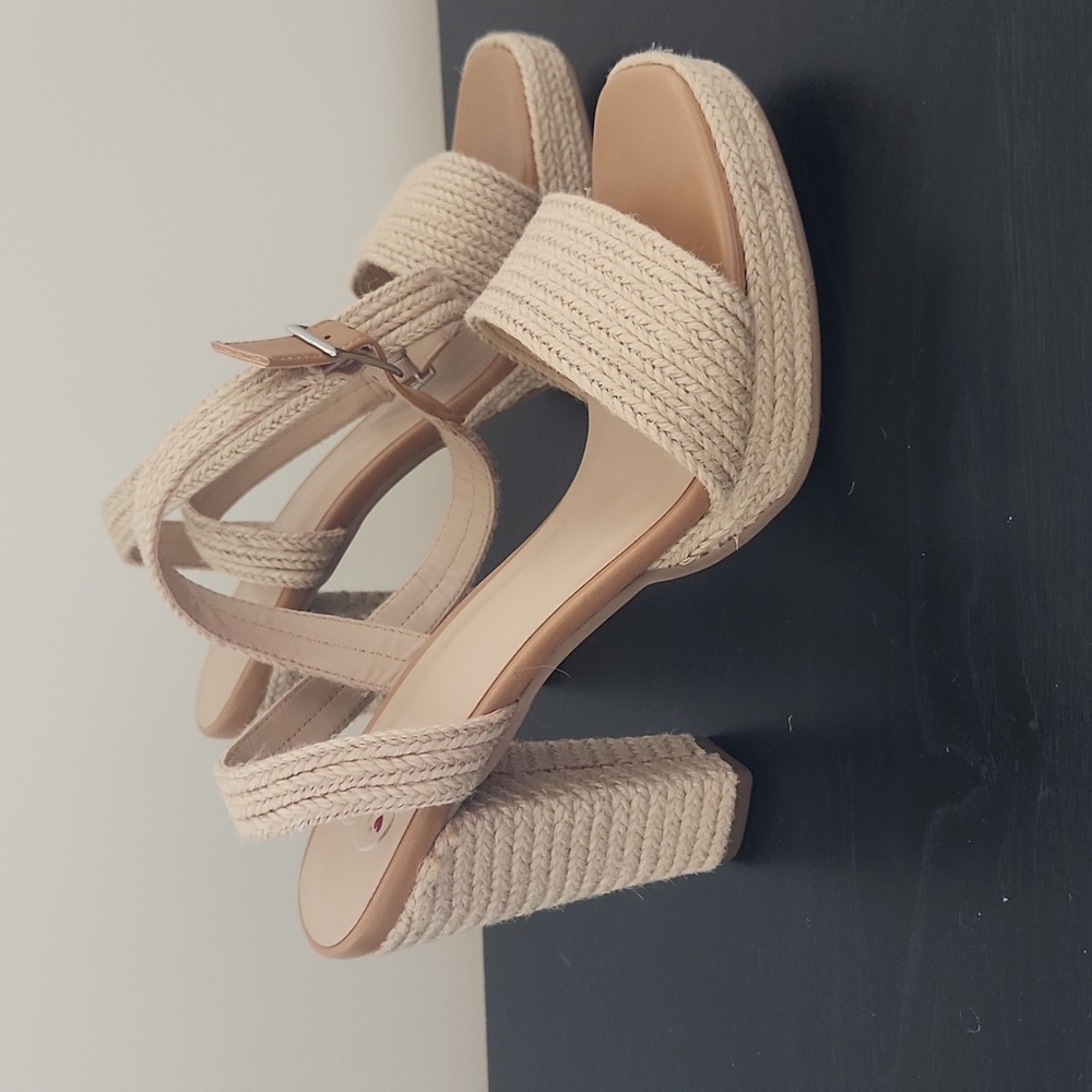 Never Worn Natural ankle strap heel